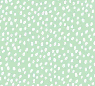 surface pattern design of ditsy polka dots on green.