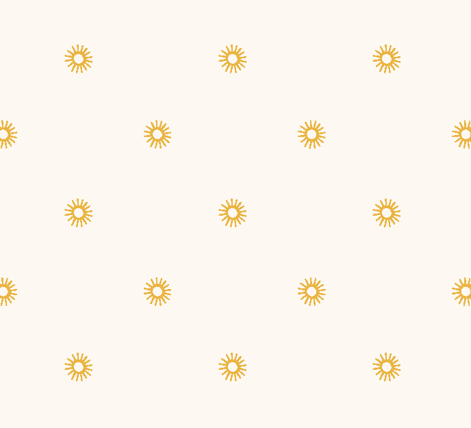 image shows a scattered sunshine pattern in gold and soft pink as part of a surface pattern collection