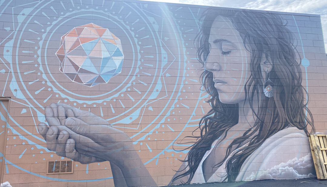 Mural in Salt Lake city West Temple street.