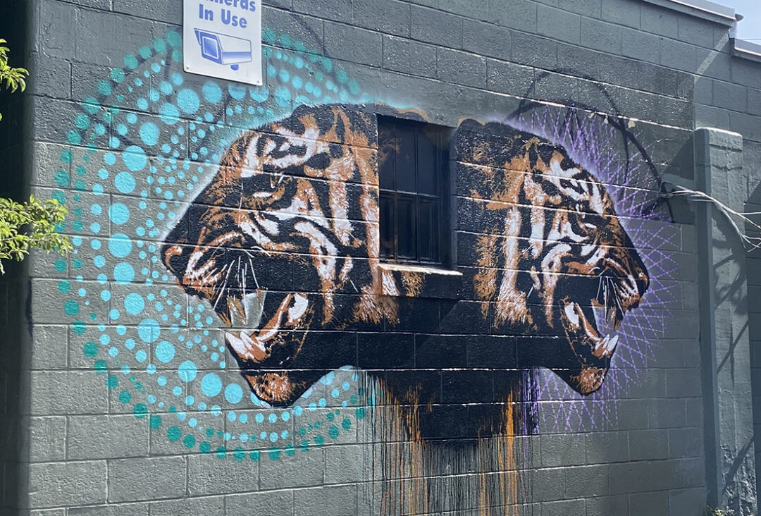 Tiger mural in Salt Lake.